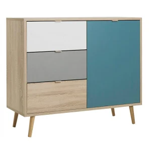 BUT Rangement Scandinave ARUBA Chêne, Gris, Bleu Et Blanc 13