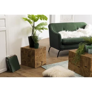 MACABANE Cube 40x40cm Bois Teck Nature Suva 15