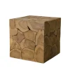 MACABANE Cube 40x40cm Bois Teck Nature Suva 17