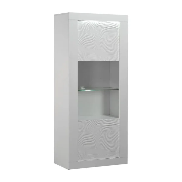 Altobuy DAYTON WHITE – Vitrine 1 Porte Réversible Laquée Blanche Et Leds 1