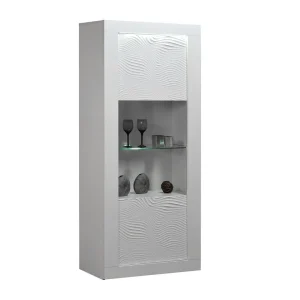 Altobuy DAYTON WHITE – Vitrine 1 Porte Réversible Laquée Blanche Et Leds 11