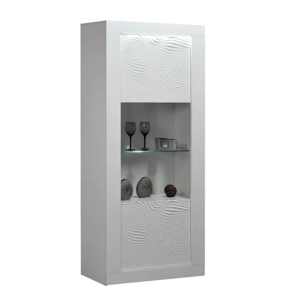 Altobuy DAYTON WHITE – Vitrine 1 Porte Réversible Laquée Blanche Et Leds 4