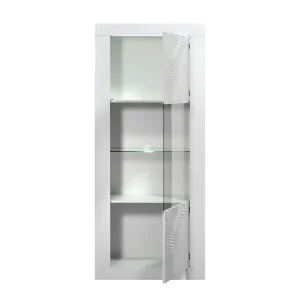 Altobuy DAYTON WHITE – Vitrine 1 Porte Réversible Laquée Blanche Et Leds 13