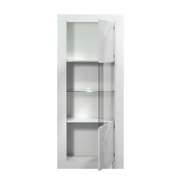 Altobuy DAYTON WHITE – Vitrine 1 Porte Réversible Laquée Blanche Et Leds 5