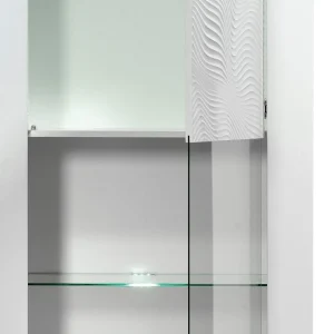 Altobuy DAYTON WHITE – Vitrine 1 Porte Réversible Laquée Blanche Et Leds 15