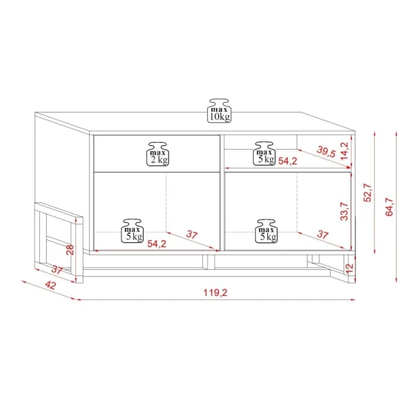 VIVALDI Commode – OSLO – 120 Cm – Blanc Mat – Style Moderne 5