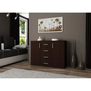 Hucoco ELTON | Commode Buffet Moderne Salon Séjour Chambre | 110x80x35cm 4 T… 6