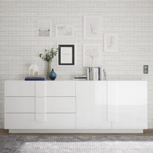 NOUVOMEUBLE Enfilade 240 Cm Blanc Laqué Design JUNON 2 8