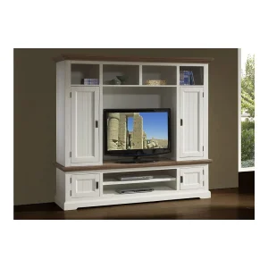 KASALINEA Buffet Enfilade Contemporain Bois Massif Couleur Blanc EMELINE 12