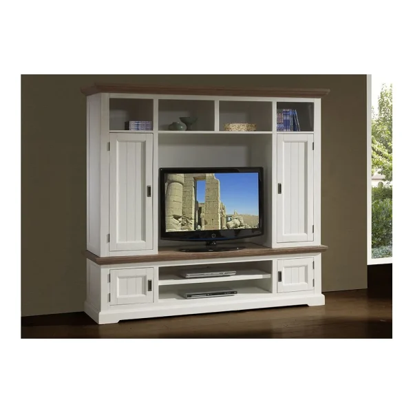 KASALINEA Buffet Enfilade Contemporain Bois Massif Couleur Blanc EMELINE 5