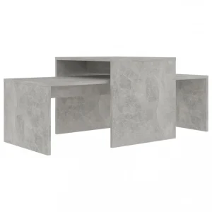 Chunhelife Ensemble De Tables Basses Gris Béton 100x48x40 Cm Aggloméré 9