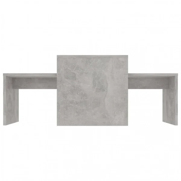 Chunhelife Ensemble De Tables Basses Gris Béton 100x48x40 Cm Aggloméré 5