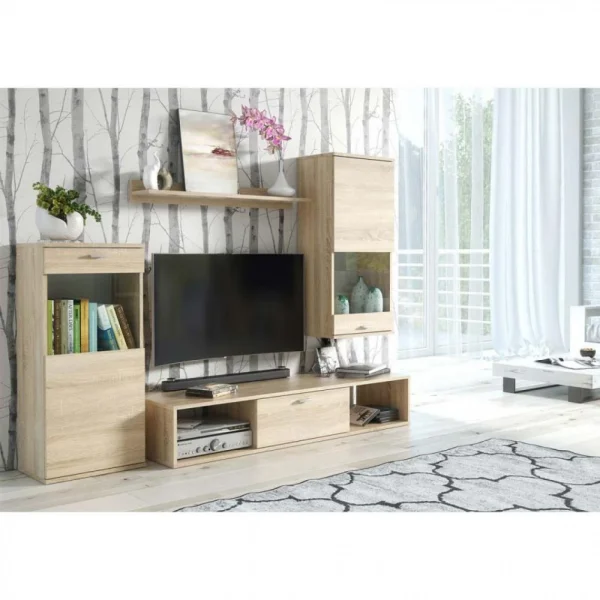 Ac-Deco Ensemble Meuble TV Design Rico 180cm Naturel 1