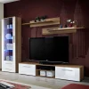 Ac-Deco Ensemble Meuble TV & Bibliothèque Galino I Wood 250cm Prunier & Blanc 14