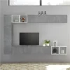 NOUVOMEUBLE Ensemble Mural TV Gris Effet Béton LIZZANO 16