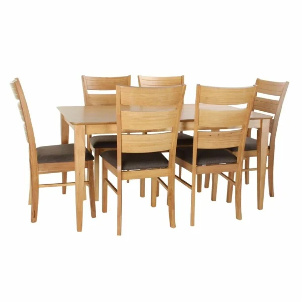 Ensemble Table + 6 Chaises DKD Home Decor Marron Clair Chêne Bois MDF… 1