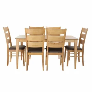 Ensemble Table + 6 Chaises DKD Home Decor Marron Clair Chêne Bois MDF… 11