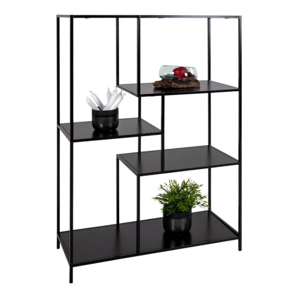 HOUSE NORDIC Étagère 4 étages 120cm En Métal Noir PARKER 1