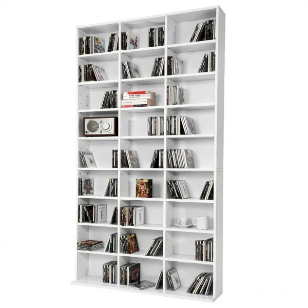 MPC Etagère Bibliothèque Range Cd Blanc 102 X 180 X 15 Cm (lxhxp) 1