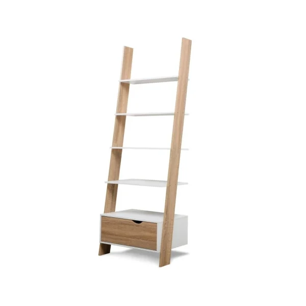 Idmarket Étagère échelle Scandinave Bois Blanc Et Façon Hêtre 3