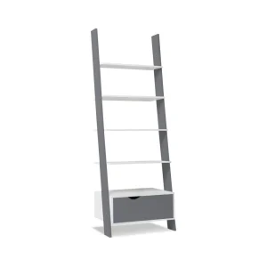 Idmarket Étagère échelle Scandinave Bois Blanc Et Gris 8