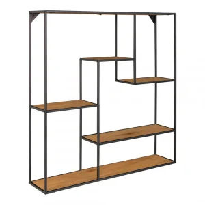 HOUSE NORDIC Etagère Murale 85cm Noir Et Chêne VITA 8