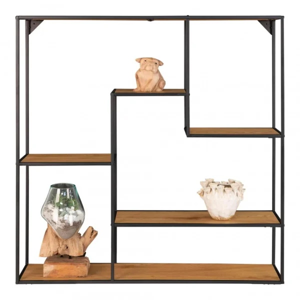 HOUSE NORDIC Etagère Murale 85cm Noir Et Chêne VITA 4