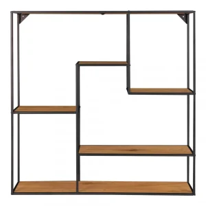 HOUSE NORDIC Etagère Murale 85cm Noir Et Chêne VITA 12