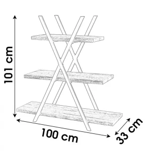 SANS MARQUE Etagère Pyramide 3 étages Dock – Naturel Clair 9