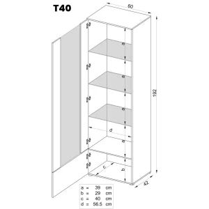 Marque Generique Extreme Furniture T40 Vitrine | Vitrine Avec 3 étagères En Verre & 2… 9