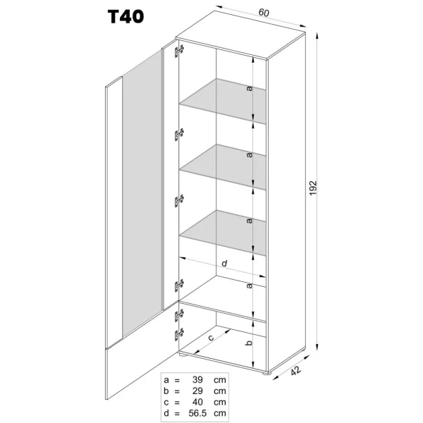 Marque Generique Extreme Furniture T40 Vitrine | Vitrine Avec 3 étagères En Verre & 2… 4