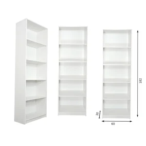 Hucoco EYLA – Bibliothèque 4 étagères – Dimensions 60x30x182 Cm – Etagère… 7