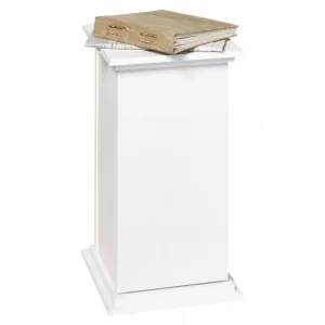 FMD Table D’appoint Avec Porte 57,4 Cm Blanc 10