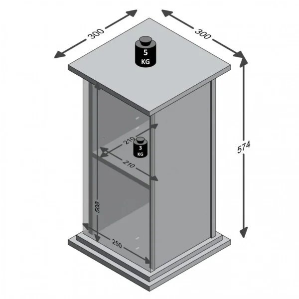 FMD Table D’appoint Avec Porte 57,4 Cm Blanc 5