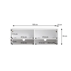 Furnix Meuble Tv / Meuble Tv Suspendu ALYX 100 X 32 X 34 Cm Style Indu… 15