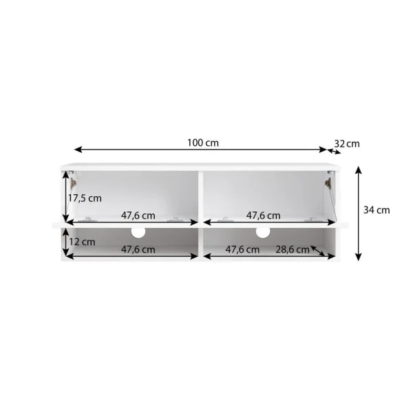 Furnix Meuble Tv / Meuble Tv Suspendu ALYX 100 X 32 X 34 Cm Style Indu… 6