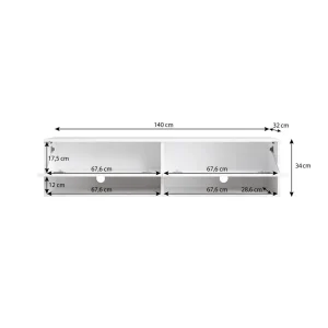 Furnix Meuble Tv / Meuble Tv Suspendu ALYX 140 X 32 X 34 Cm Style Indu… 12