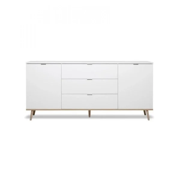 BUT Buffet Au Design Scandinave Pour Salon Avec 2 Portes Et 3 Tiroirs Vide 1