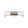 BUT Meuble TV Blanc Design Scandinave Avec 2 Portes à Compartiments Ouver… 13