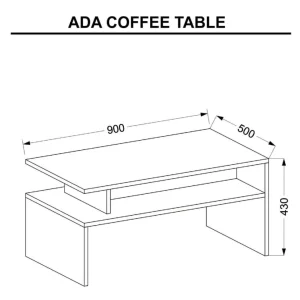 HOMEMANIA Ada Table Basse – Avec Étagères – Du Salon – Blanc, Chêne… 10