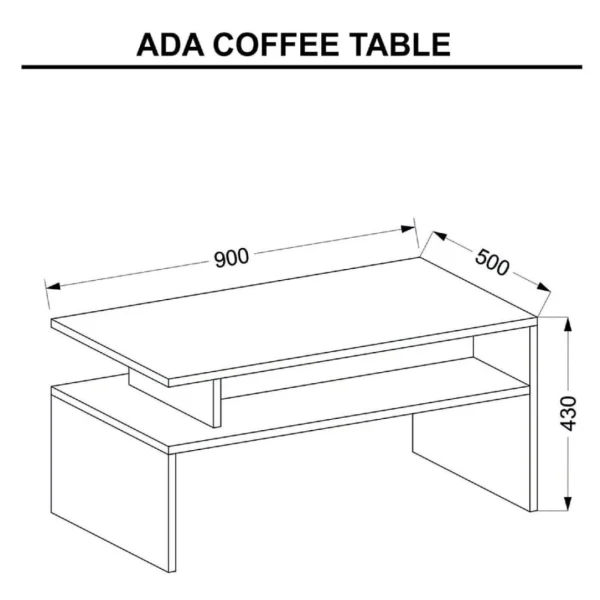 HOMEMANIA Ada Table Basse – Avec Étagères – Du Salon – Blanc, Chêne… 5