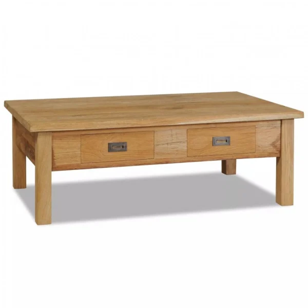 Icaverne Inedit Consoles Tbilissi Table Basse Teck Massif 100 X 60 X 35 Cm 1