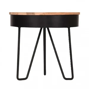 LABEL51 Table D’angle Saran 44x44x43 Cm Bois/Noir 13