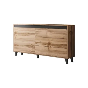 Bestmobilier Lord – Buffet Bas – Bois Et Noir – 138 Cm – Style Industriel 12