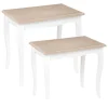 Pegane Lot De 2 Tables D’appoint Gigognes En Bois Coloris Blanc / Naturel 10