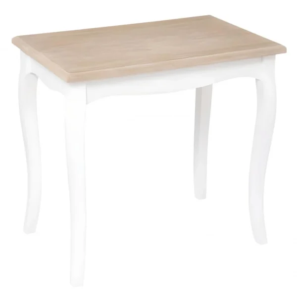 Pegane Lot De 2 Tables D’appoint Gigognes En Bois Coloris Blanc / Naturel 4