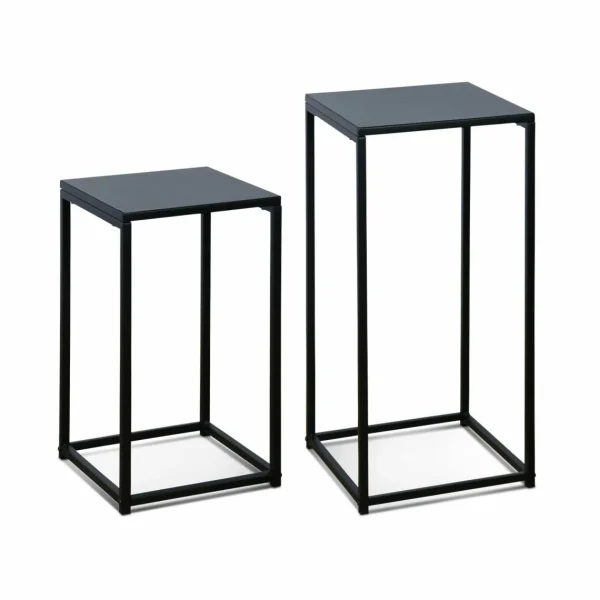 Lot De 2 Tables D’appoint Gigognes Noires L Alice’s Garden 1