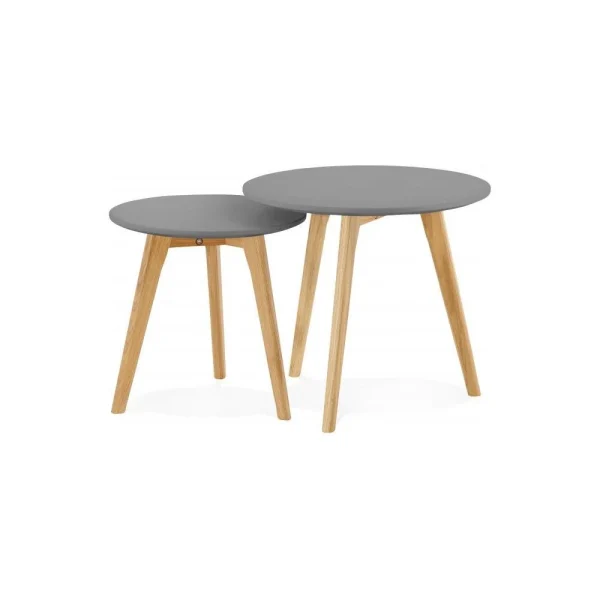 Declikdeco Lot De 2 Tables Gigognes Scandinaves Grises LOVON 5