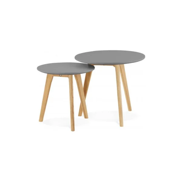 Declikdeco Lot De 2 Tables Gigognes Scandinaves Grises LOVON 1