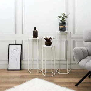 Paris Prix Lot De 3 Sellettes Gigognes Métal 90cm Blanc 15